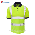 Botón reflectante de los hombres camisetas 70% algodón 20% poliéster Hola Vis High Vis visibilidad manga corta de seguridad Polo de trabajo de trabajo